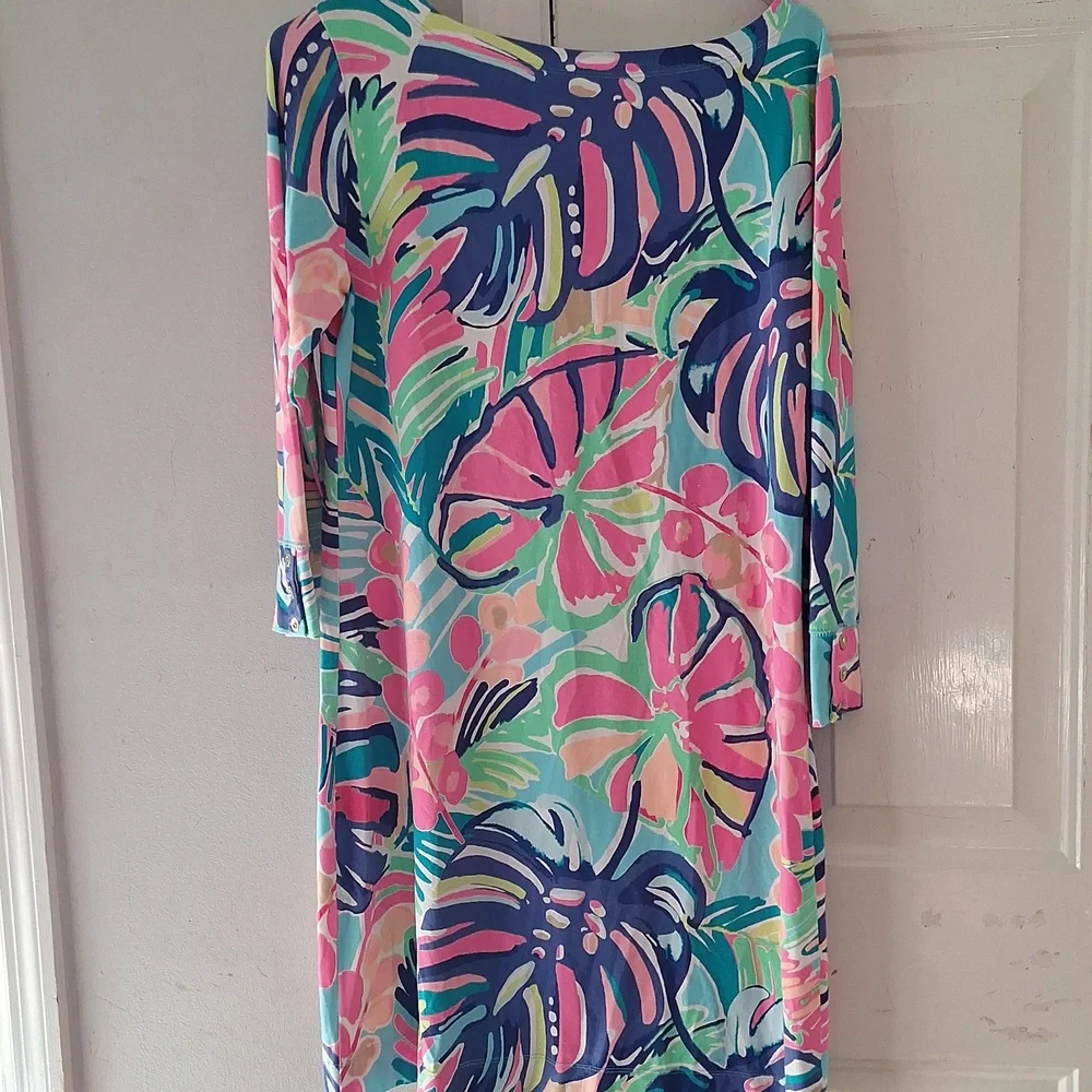 Lilly Pulitzer Sophie Multicolor Leaf Print Midi Dress Large - Picture 3 of 3